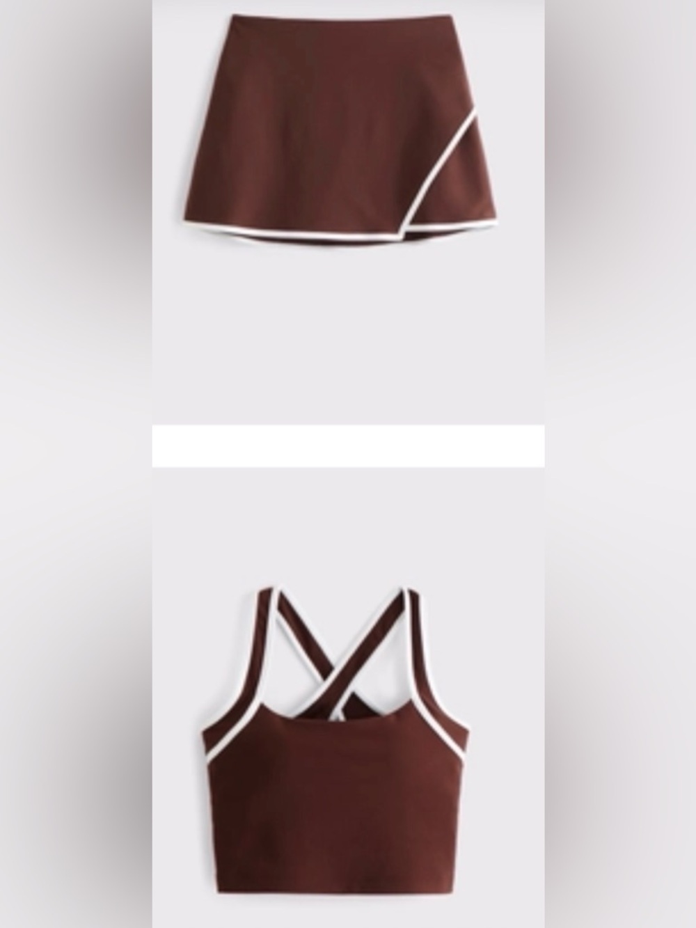 YPB sculptLUX Skort & Cropped Top Brown Set - Size XL